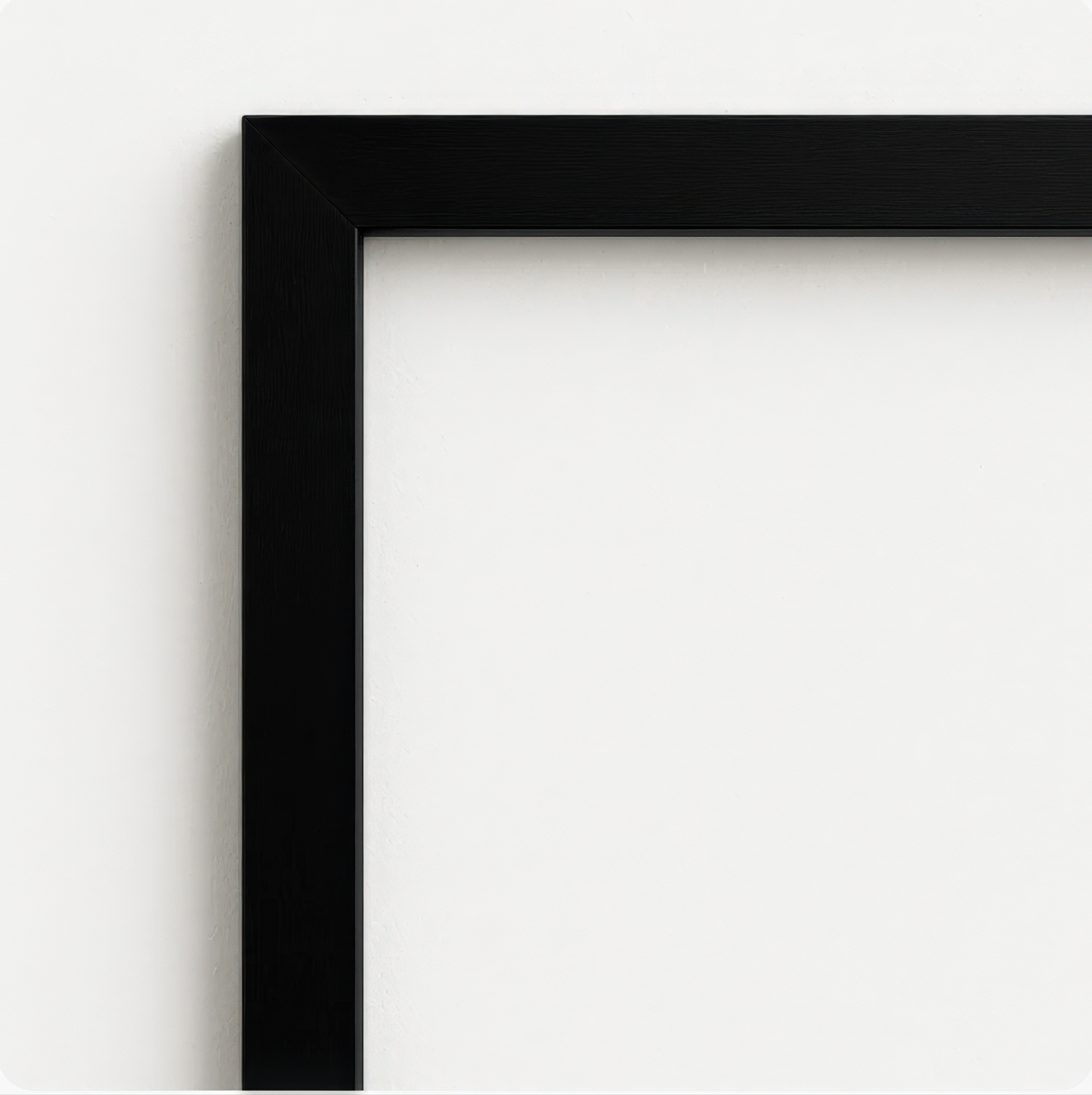 Black picture frame on a white background