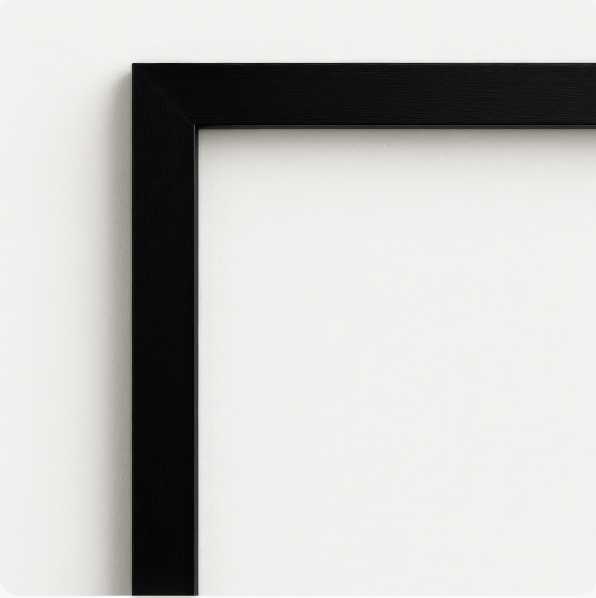 Black picture frame on a white background