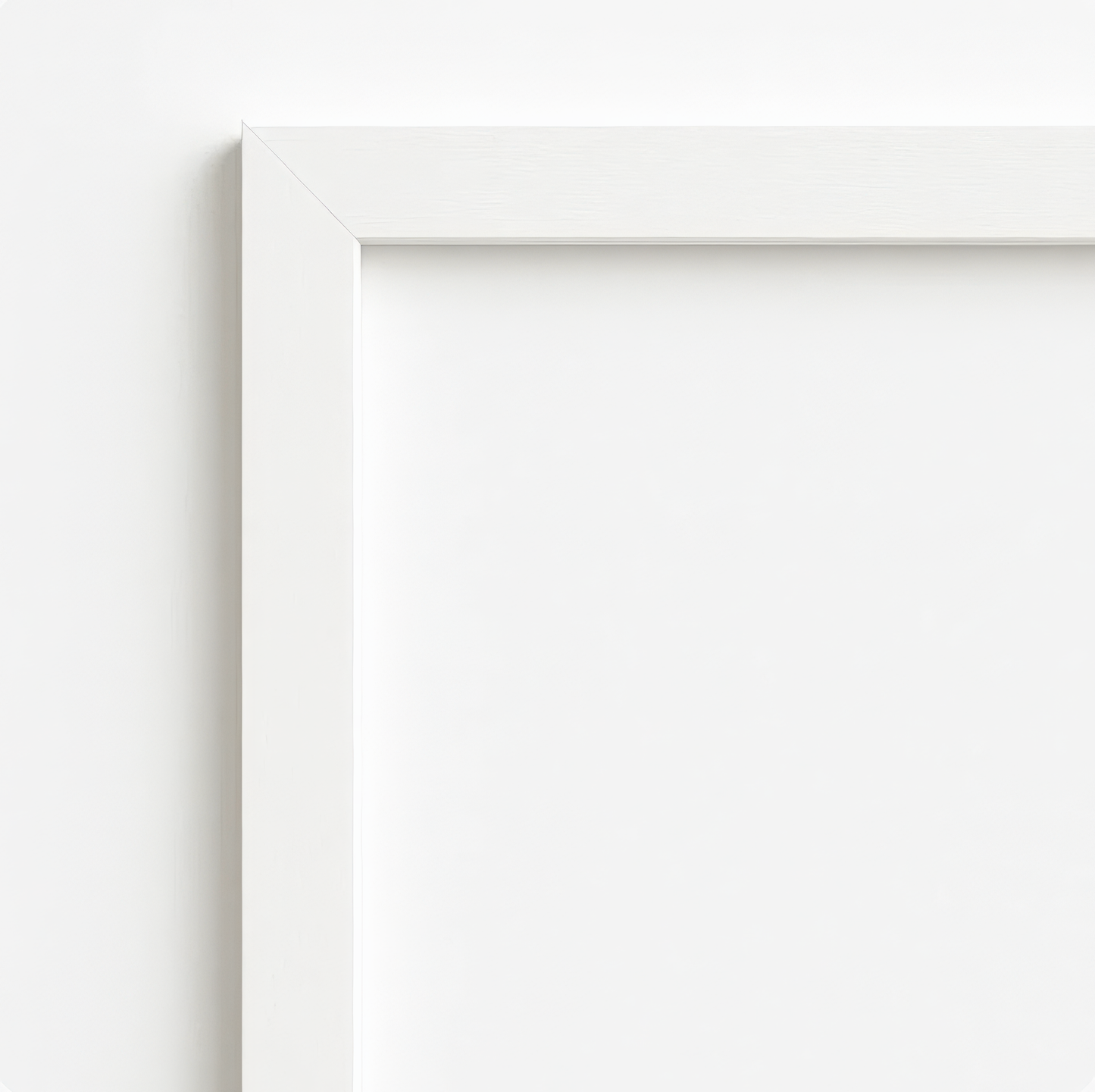 White picture frame on a white background