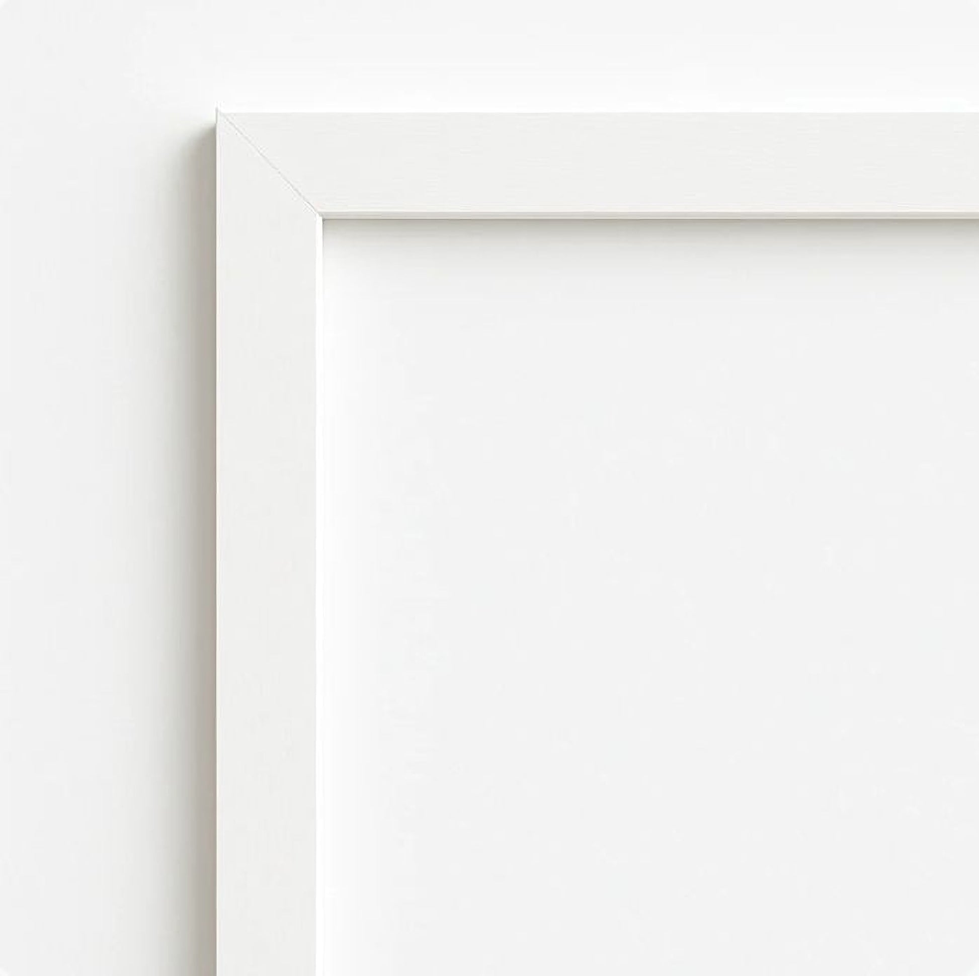 The image is a plain white wall with a white frame.